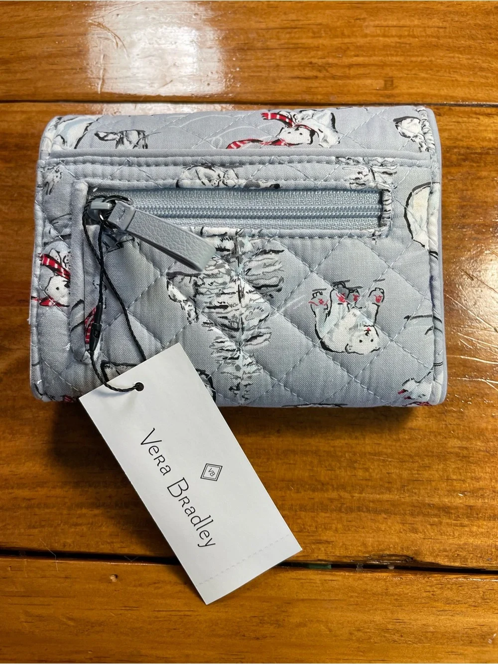 Vera Bradley Quilted Riley Compact Wallet - Beary Merry NWT - Picture 2 of 3